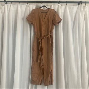 Everlane short sleeve linen jumpsuit